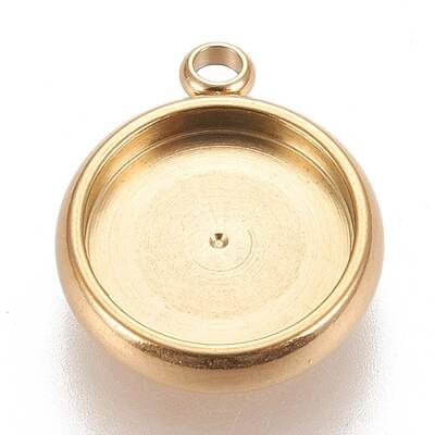 Ion Plating(IP) 304 Stainless Steel Pendant Cabochon Settings