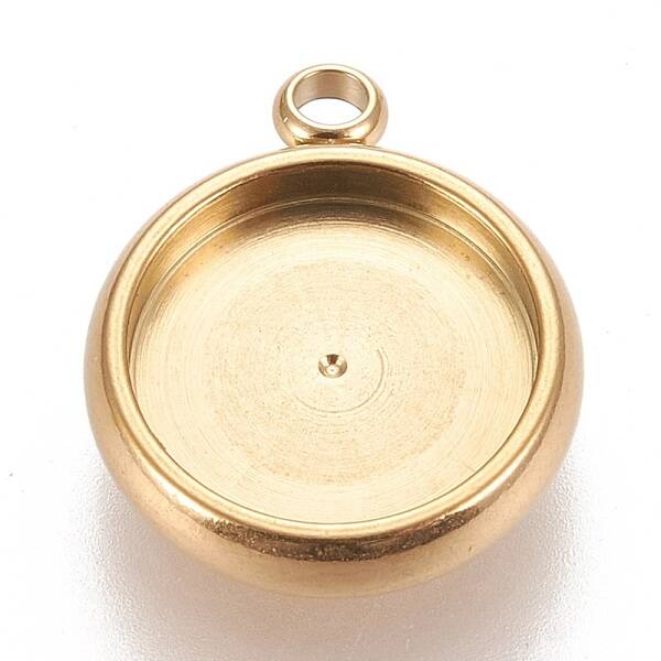 Ion Plating(IP) 304 Stainless Steel Pendant Cabochon Settings
