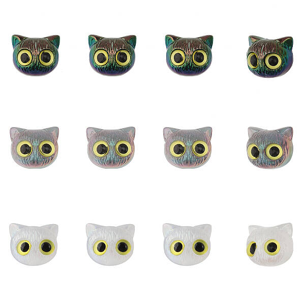 12Pcs 3 Colors UV Plating Acrylic Beads