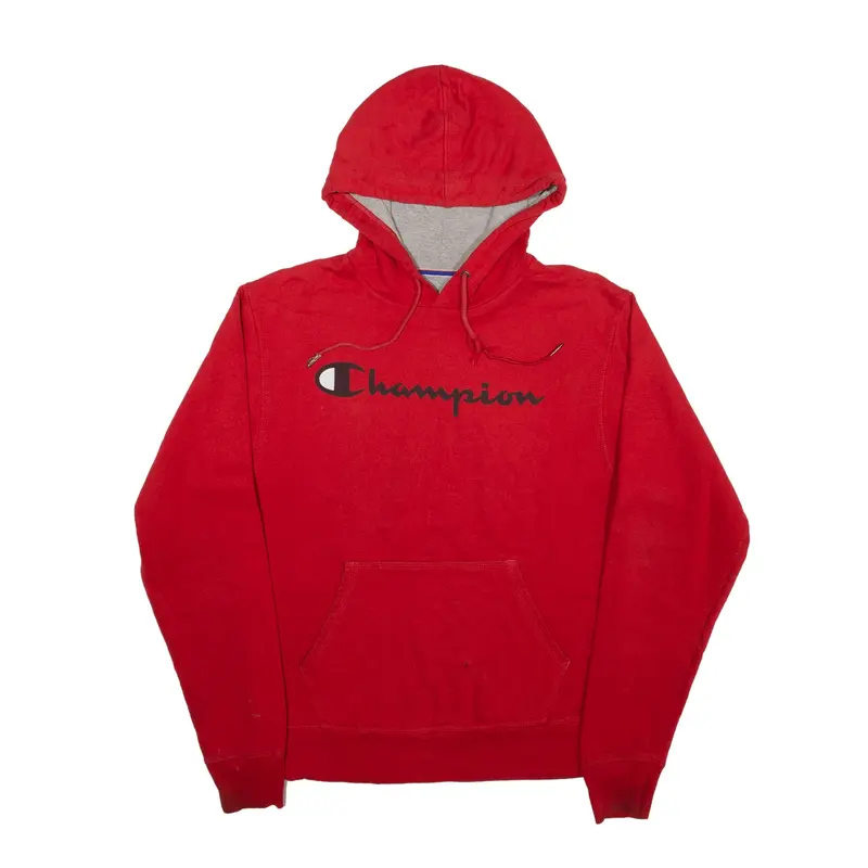 CHAMPION Hoodie Red Pullover Mens S