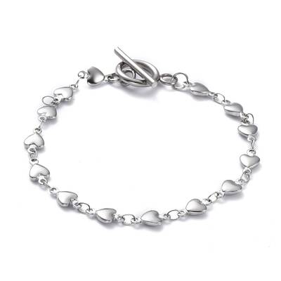 Tarnish Resistant 304 Stainless Steel Heart Link Chain Bracelets