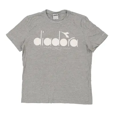 Diadora Spellout T-Shirt - Medium Grey Cotton
