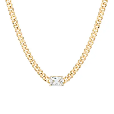 MEIITRUE 14K Gold Plated Cubic Zirconia Pendant Necklaces for Women, Hypoallergenic Fade-Resistant Cuban Link Choker Necklace...