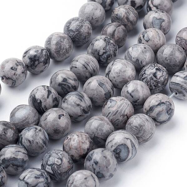 Natural Map Stone/Picasso Stone/Picasso Jasper Beads Strands