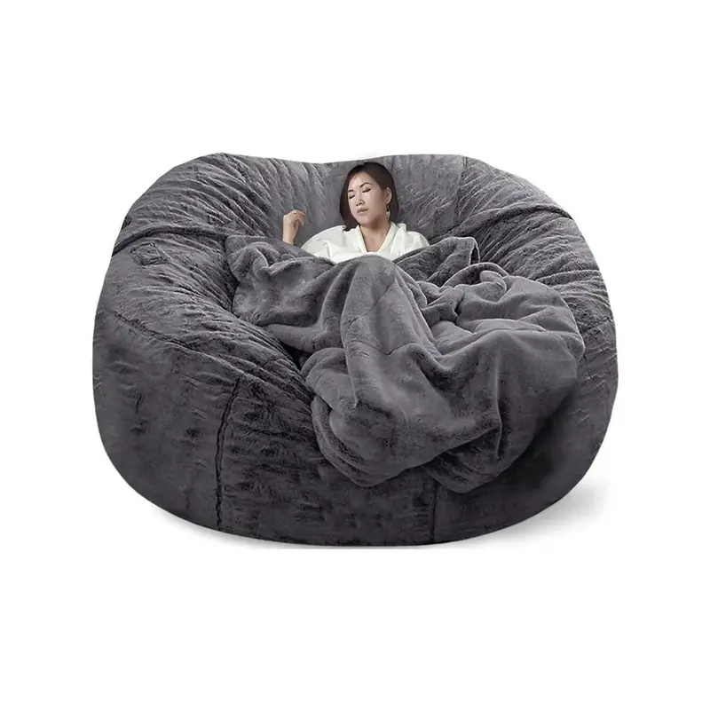 1pc Multifunctional Slouchy Bean Bag Sofa Cover (Excluding Filler, Only Fabric Cover) Movable & Foldable Furniture For Rental...
