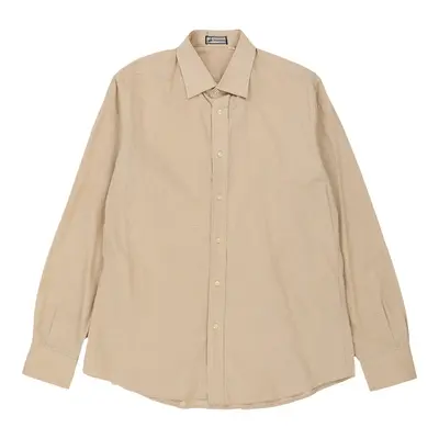 Rodrigo Checked Shirt - Large Beige Cotton