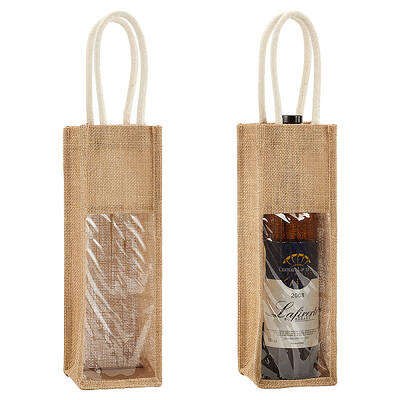 1-Sot Rectangle Linen Wine Storage Bags with Handle