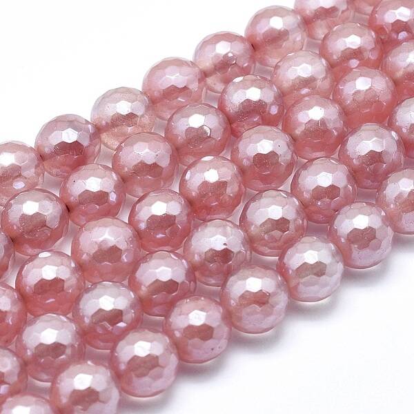 Electroplated Cherry Quartz Glass Beads Strands