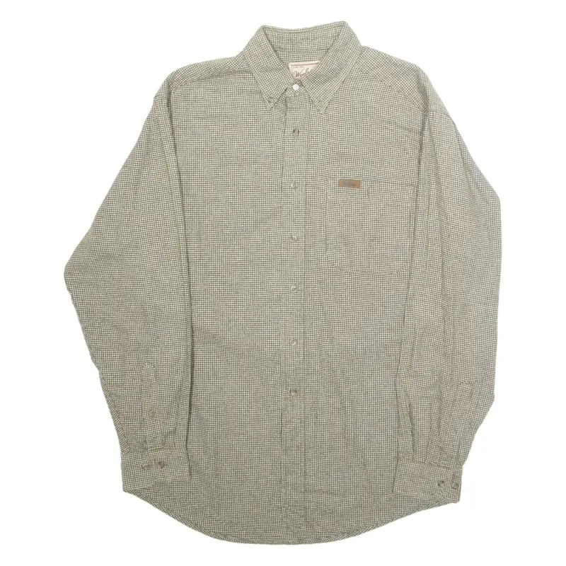 WOOLRICH Mens Shirt Green 90s Gingham Long Sleeve M