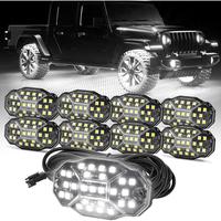 Winunite Full Angle Rock Lights, 27 Full Angle Chips, 4M Extension Wires Each Light, 6000K Pure White, IP67 Waterproof,Rock L...