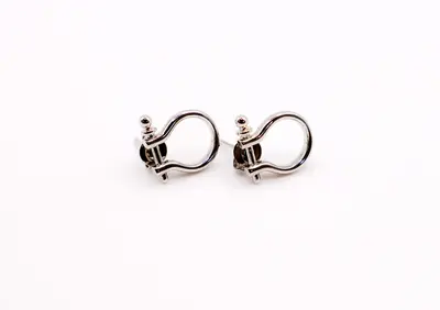 Whimsical White Gold Horseshoe Earrings
