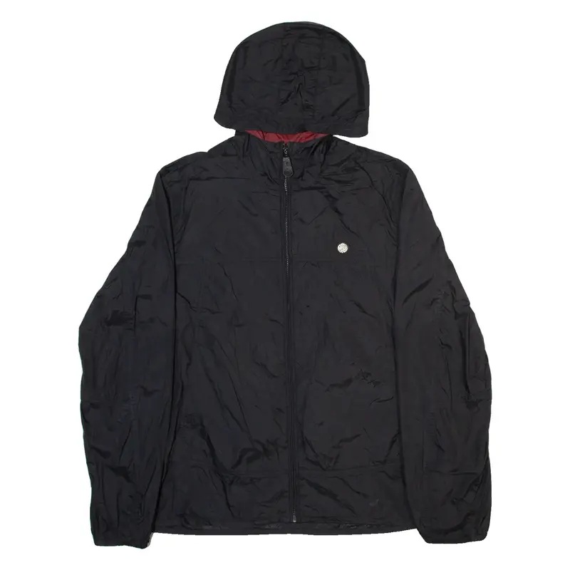 PRETTY GREEN Mens Track Jacket Black Nylon Hooded L