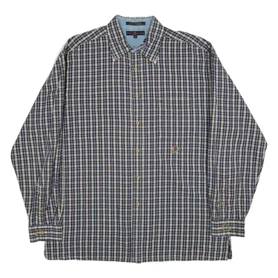 TOMMY HILFIGER Mens Shirt Blue Check Long Sleeve XL