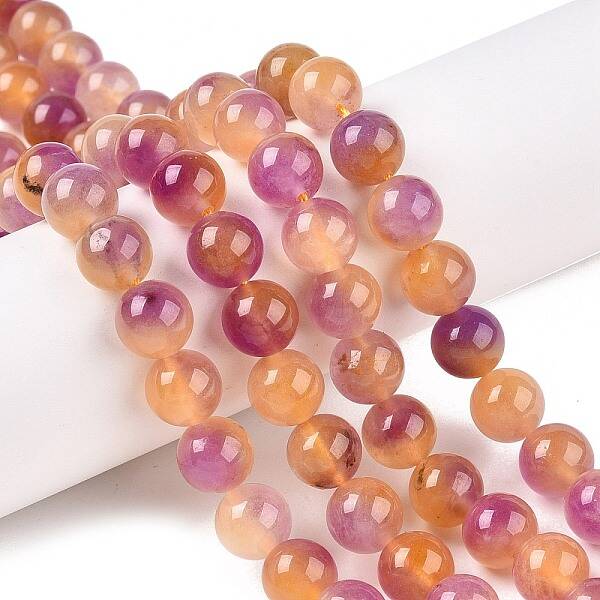 Dyed Natural White Jade Beads Strands