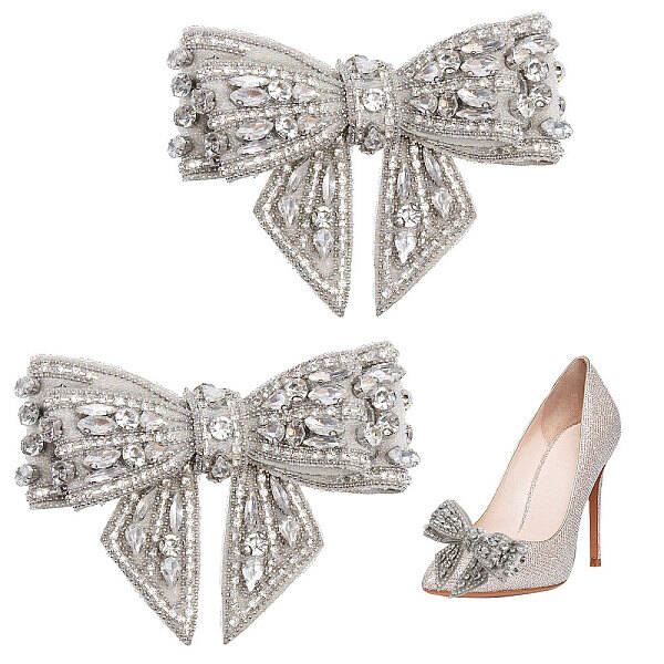 CHGCRAFT 2Pcs Bow Crystal Rhinestone Applique Clips Decorative for Pumps Clutch Dress Hat Wedding Shoes Bride Party Decoratio...