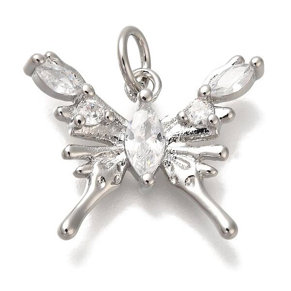 Rack Plating Brass Micro Pave Cubic Zirconia Pendants