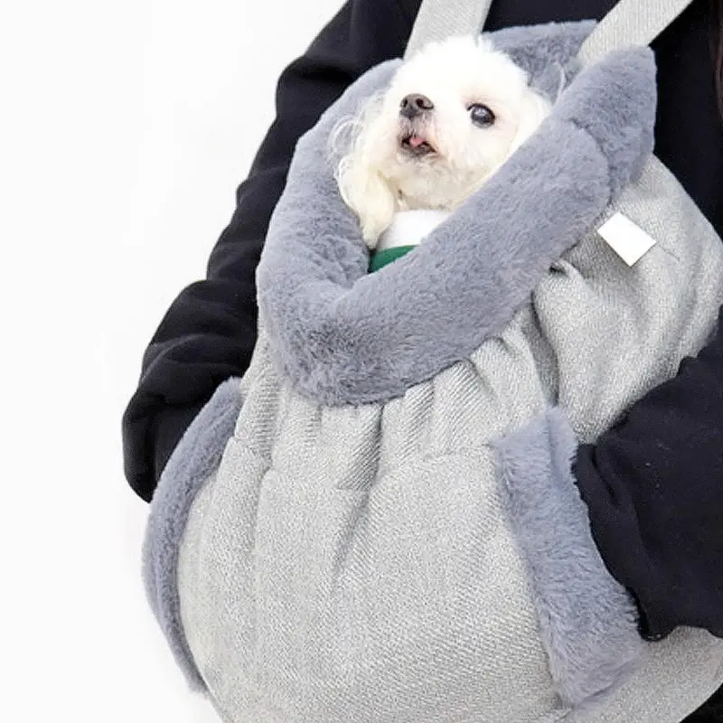 Pet Sling Carrier for Outdoor Travel Hiking, Reversible & Hands-free Dog Bag with Adjustable Strap & Pocket Shoulder Pad, S...