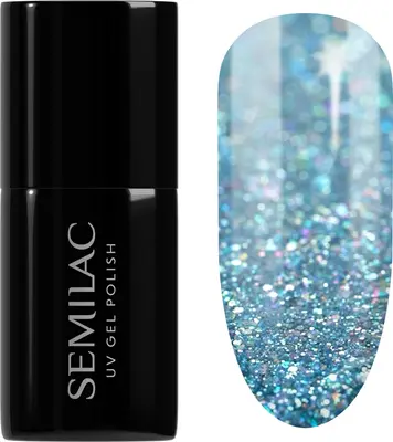 Semilac UV Hybrid Winter Collection Gel Nail Polish with UV/LED Lamp Color 610 Frosty Christmas 7 ml