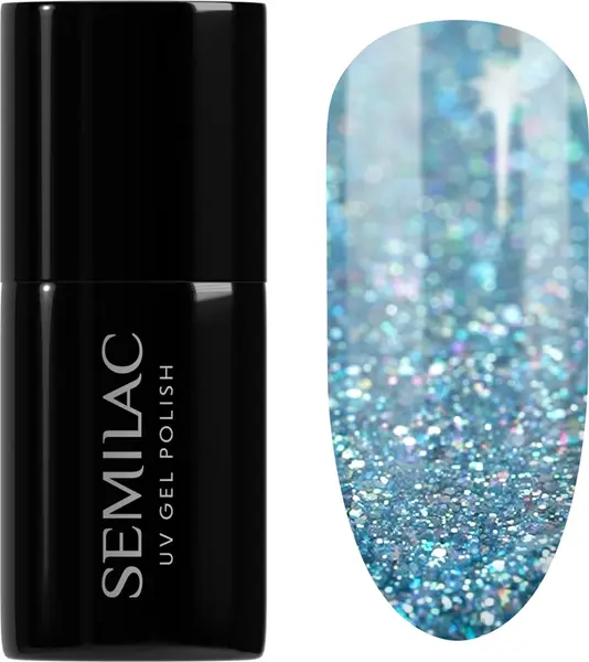 Semilac UV Hybrid Winter Collection Gel Nail Polish with UV/LED Lamp Color 610 Frosty Christmas 7 ml