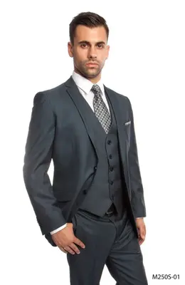 Formal  Tazio Men's 3 Piece Slim Fit Executive Business Suit Classy Formal Look