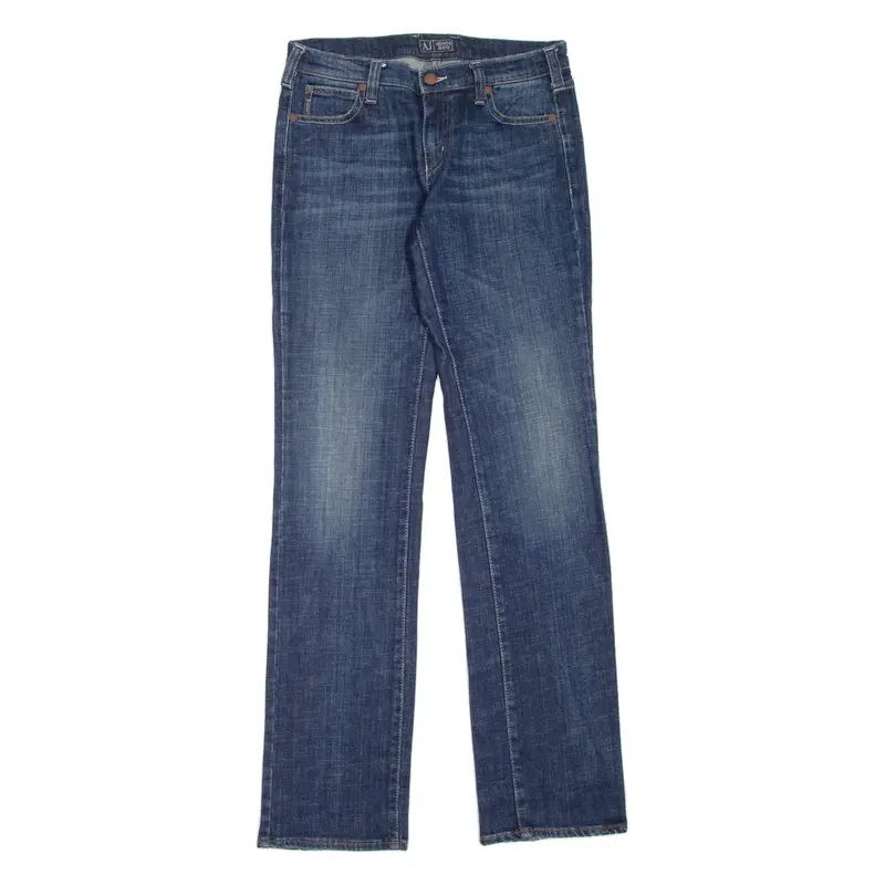 ARMANI JEANS Womens Jeans Blue Regular Straight Stone Wash W28 L33