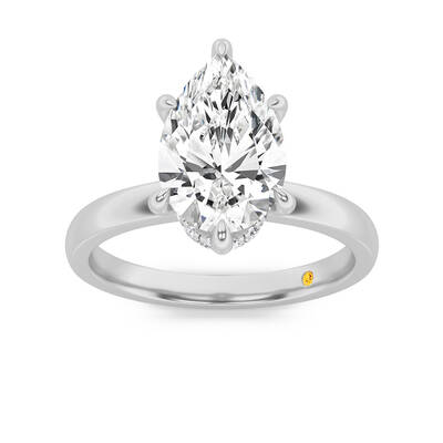 Laura Secret Halo Pear Shape Lab Grown Diamond Engagement Ring | 14K White Gold 1 5/8 CT. TW.