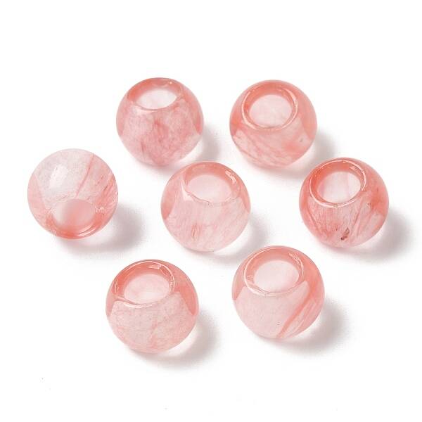 Cherry Quartz Glass Gemstone European Beads
