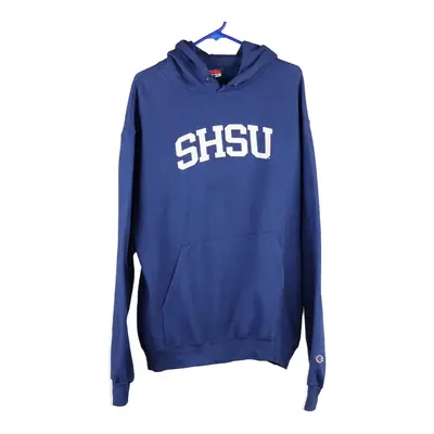 Champion Hoodie - Large Blue Cotton Blend
