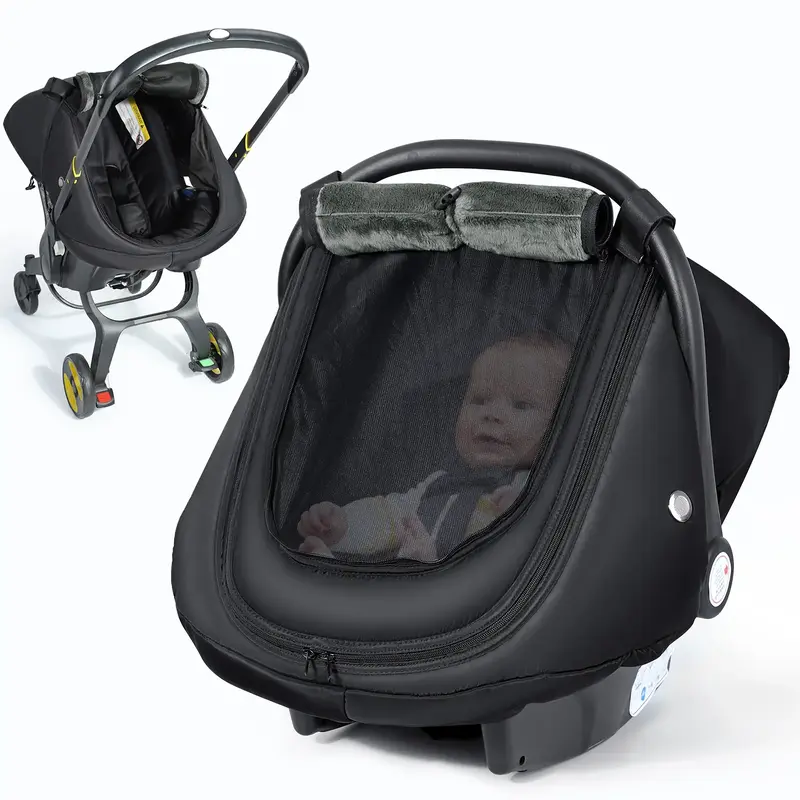 Orzbow Baby Car Seat Cover, Universal Carseat Cover for Babies with Breathable Mesh Window, Cozy and Warm Car Seat Covers for...