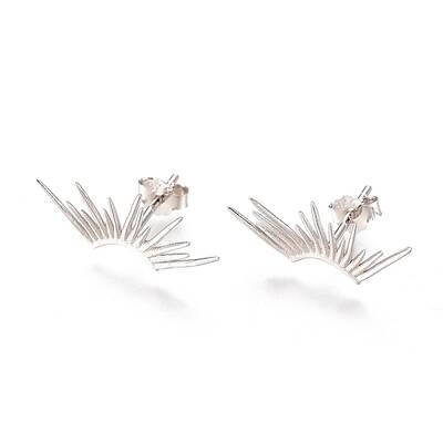 Anti-Tarnish Rhodium Plated 925 Sterling Silver Stud Earrings