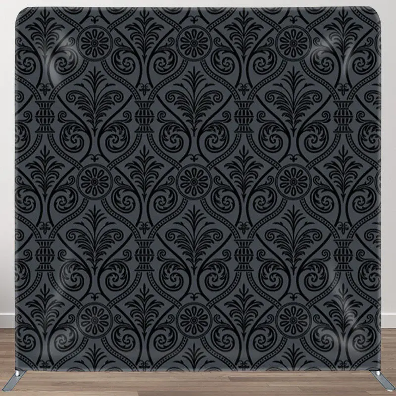 Aperturee Europe Classic Pattern Grey Fabric Party Backdrop Cover - Aperturee
