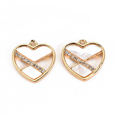 Brass Micro Pave Clear Cubic Zirconia Charms