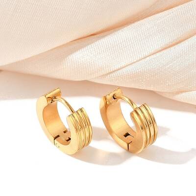 304 Stainless Steel Polishing Effect Hoop Earrings