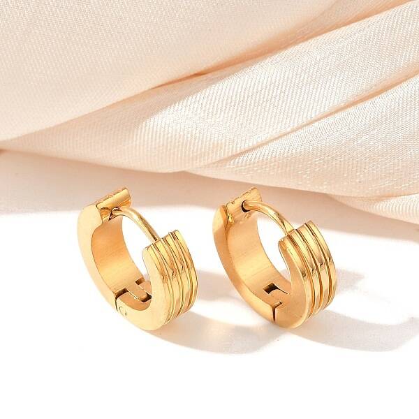 304 Stainless Steel Polishing Effect Hoop Earrings