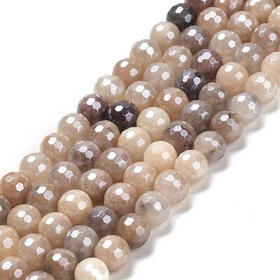 Electroplated Natural Quartz Round Beads Strands