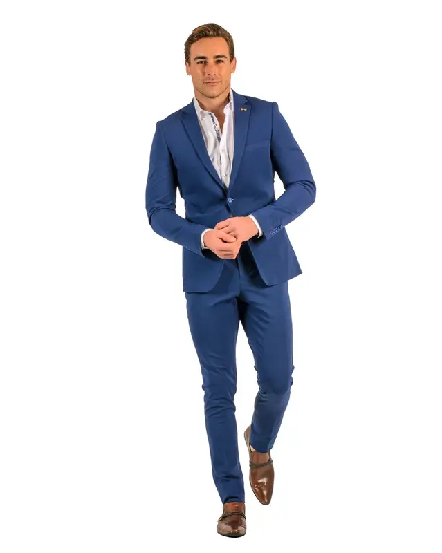 Stretch Fabric - Slim Fitted Suit - 