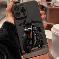 Stylish Cool Black Motorcycle Pattern Case for iPhone 16 15 14 Pro Max 13 12 11 XR XS Plus Shockproof Non Slip Military-Grade...