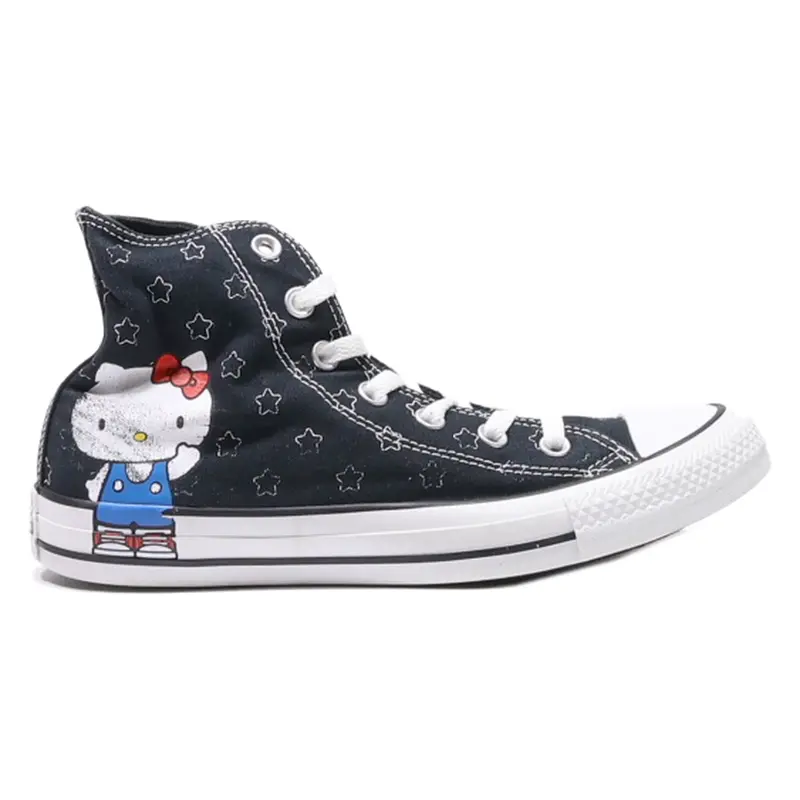 CONVERSE Chuck Taylor All Star Hello Kitty High Top Trainers Black Canvas Womens UK 6