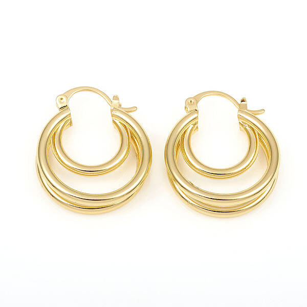 Brass Triple Hoop Earrings