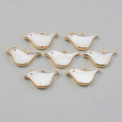 Electroplate Natural Freshwater Shell Pendants