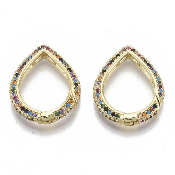 Brass Micro Pave Cubic Zirconia Spring Gate Rings