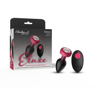 Eluxe Vibrating Clr Gem Rbyombre Plug Md With Remote