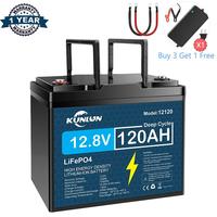 12V 120Ah/100Ah LiFePO4 deep cycle rechargeable lithium battery, over 5000 life cycles, built-in BMS, perfect backup power, o...