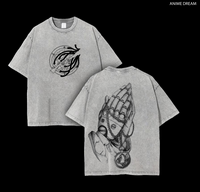 Fullmetal Alchemist Anime Double Printed Vintage Washed Tee Unisex Oversize Anime Manga Washed Heavyweight Cotton T-shirt