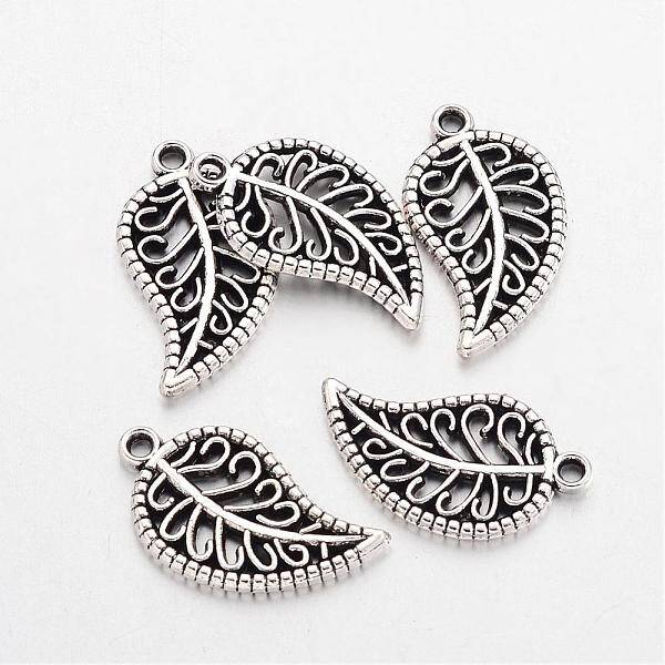 Tibetan Style Alloy Leaf Pendants