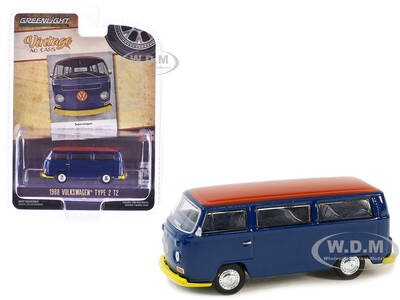 1968 Volkswagen Type 2 T2 Van Blue with Red Top \