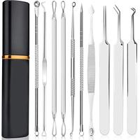 Professional Acne Needle Tool Set with Storage Case, 10pcs/set Stainless Steel Blackhead Remover Tool, Skincare Tools for Wom...