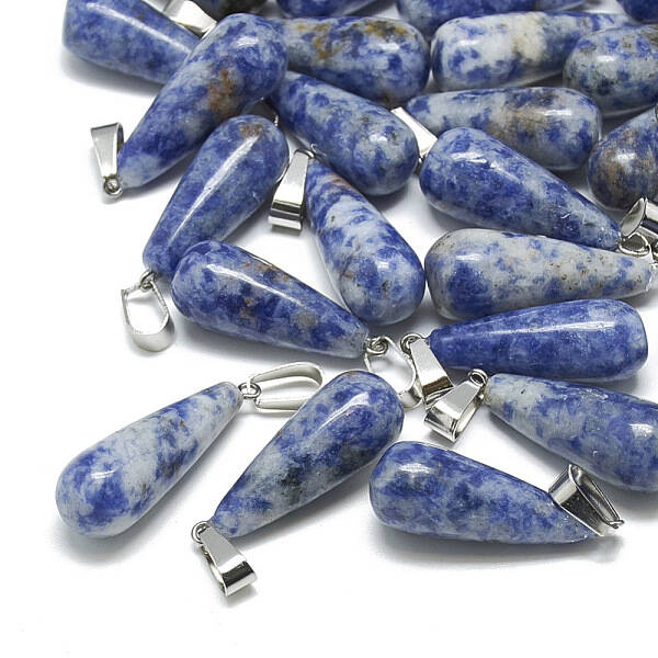 Natural Blue Spot Jasper Pendants