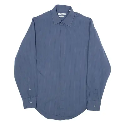 DKNY Slim Fit Mens Shirt Blue Striped Long Sleeve S