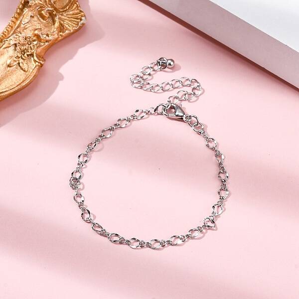 Rack Plating Brass Curb Chain Bracelets for Women